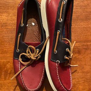 Sperry Men's Authentic Original Red & Navy & Brown Tri Tone 9M